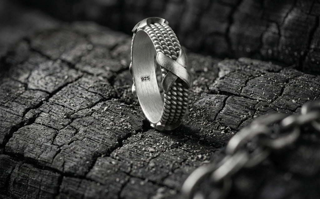 925 Ayar Gümüş Halat Yüzük – Erkekler ve Kadınlar için Alyans