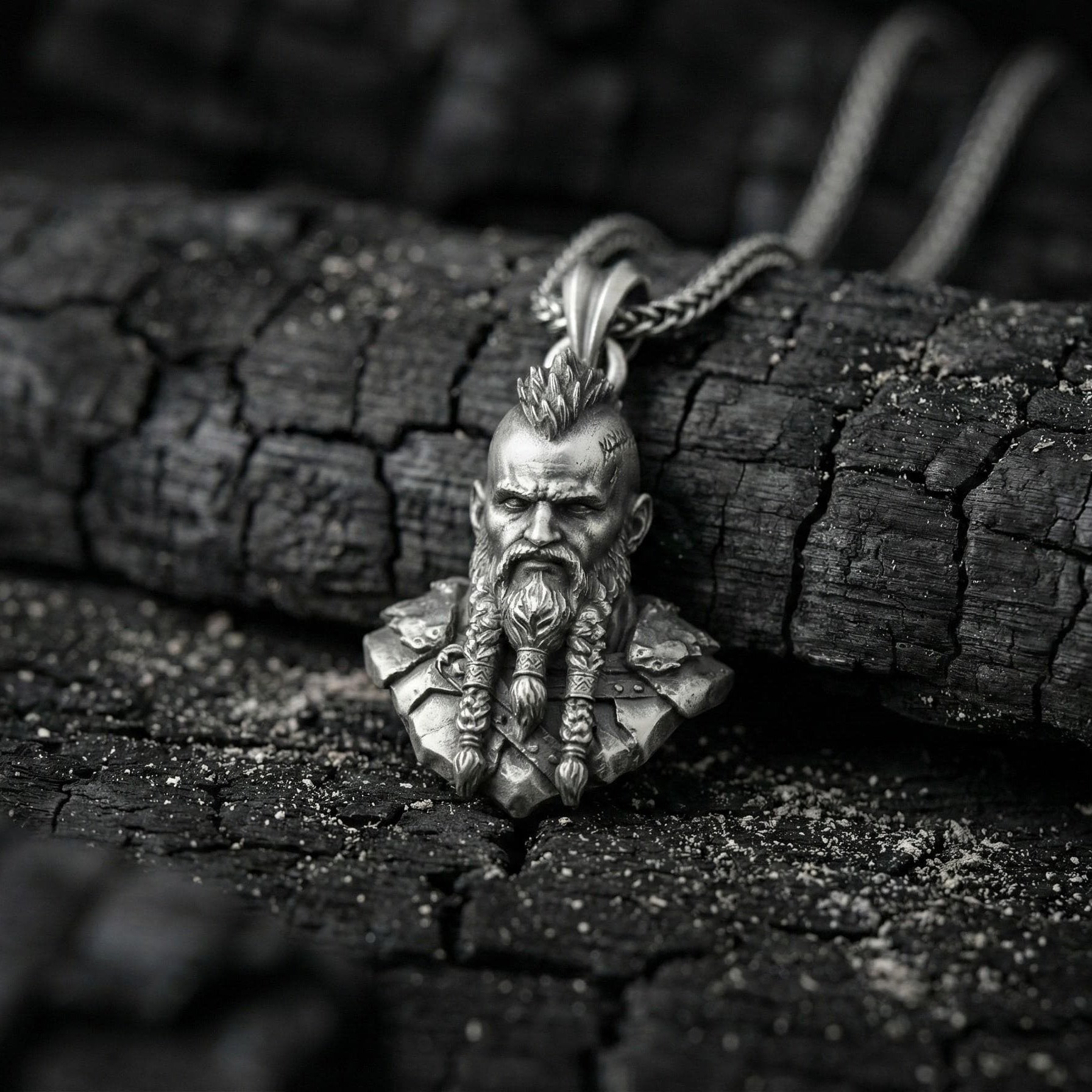 Ragnar Lodbrok Viking Kolye Ucu Gümüş İskandinav Savaşçı Takısı