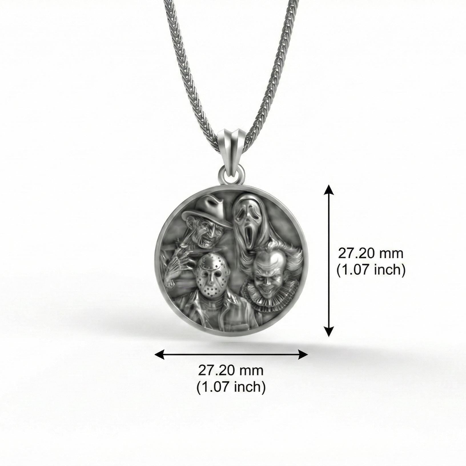 Gümüş Korku Filmi Karakterleri Kolyesi