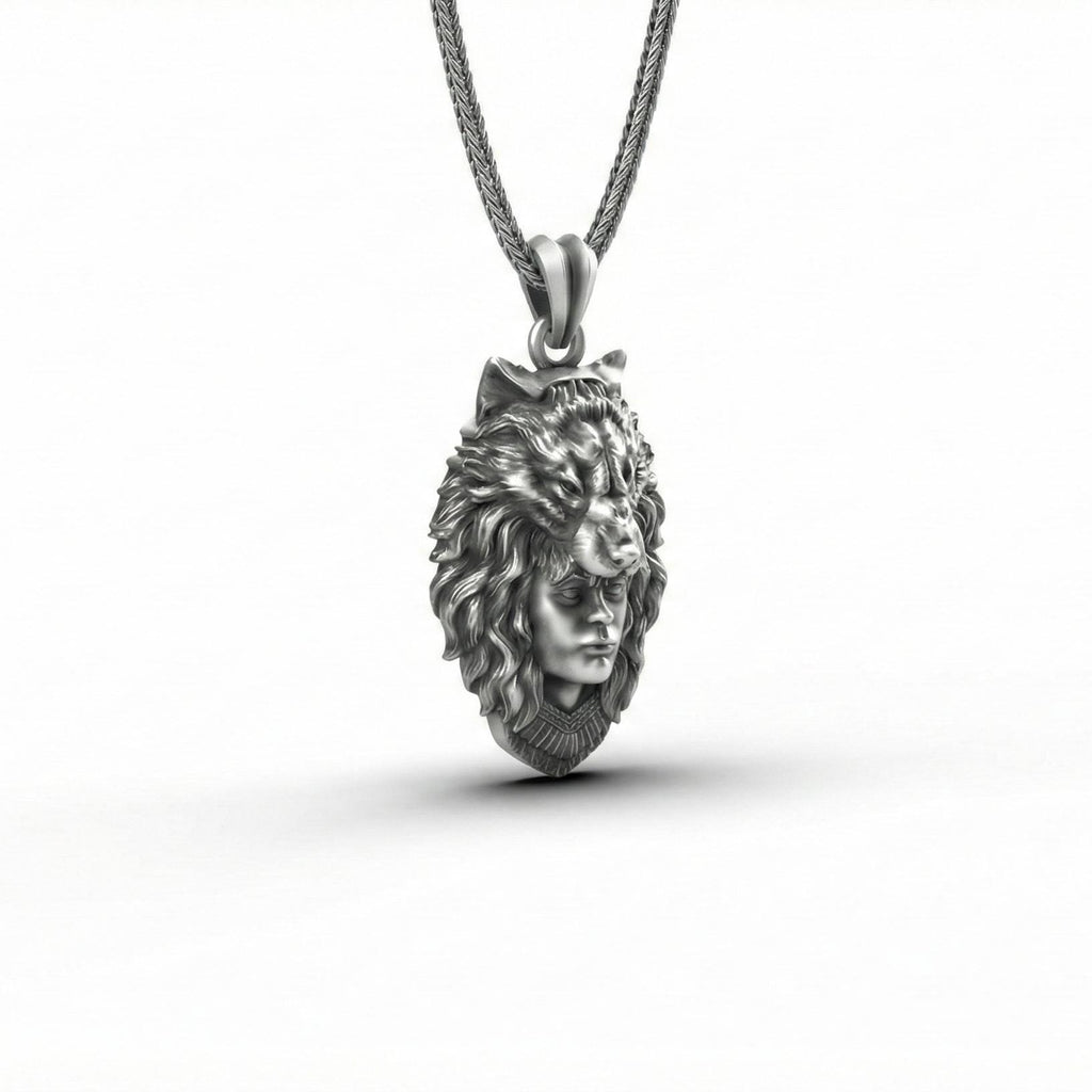 Ulfhednar Kurt Savaşçısı Kolye Ucu Oksitlenmiş Gümüş İskandinav Temalı Kolye