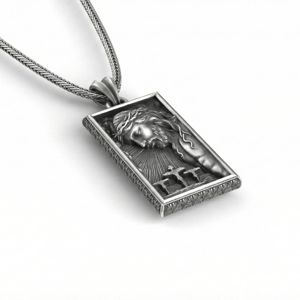 İsa Mesih Kolye Ucu, Oksitlenmiş Gümüş, Dini Takı