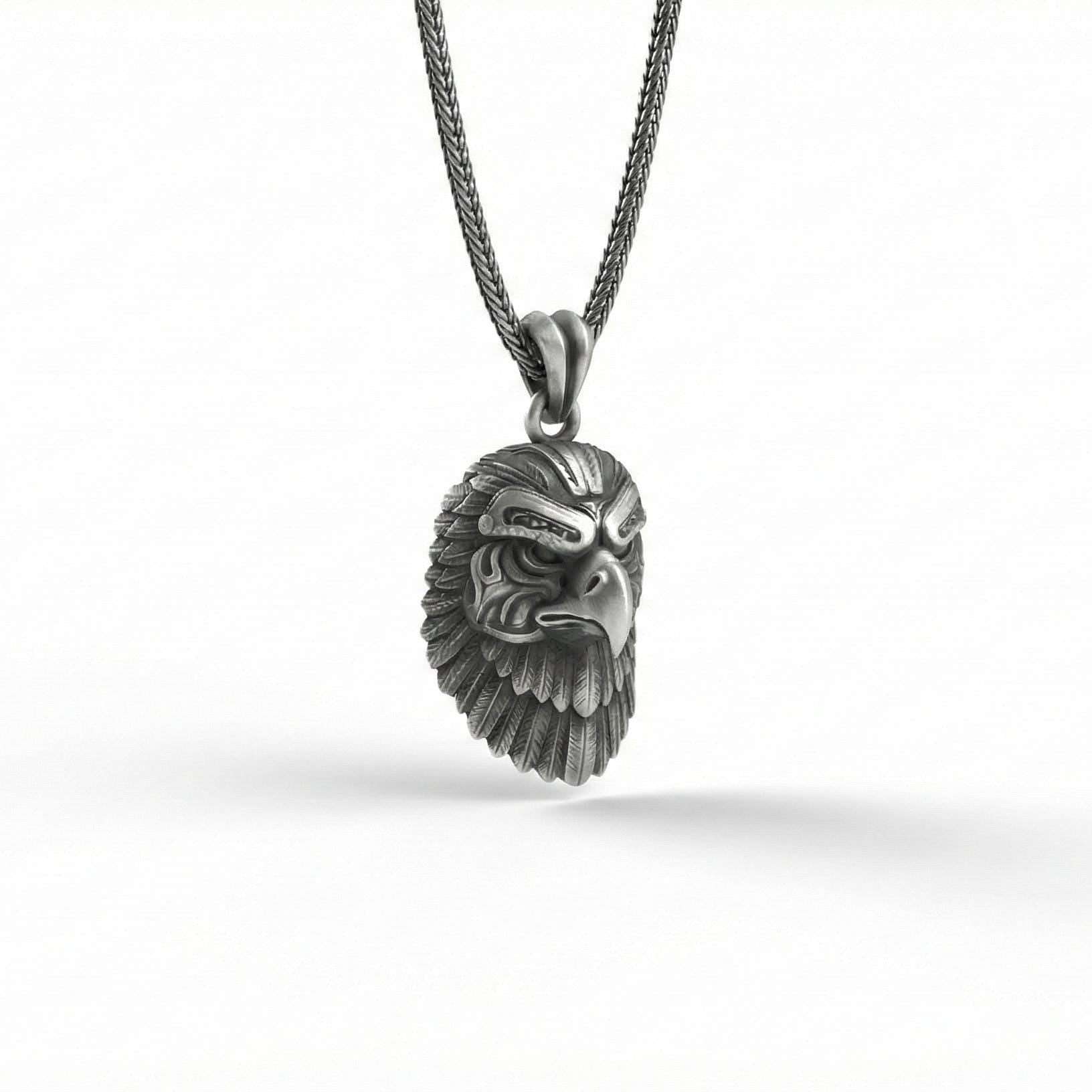 Gümüş Kartal Başlı Kolye Ucu