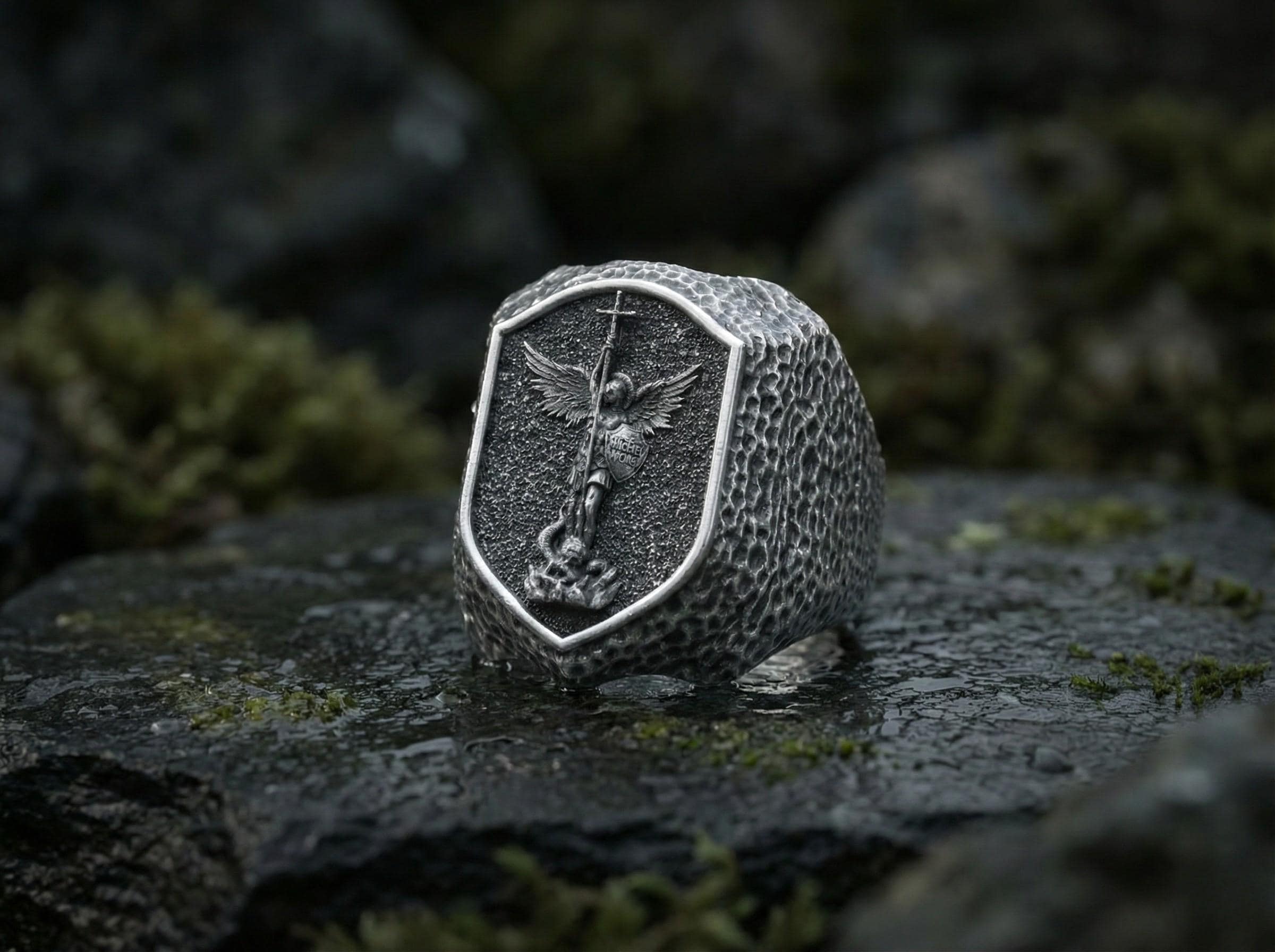 Aziz Mikail Mühür Yüzüğü – 925 Gümüş Dini Yüzük