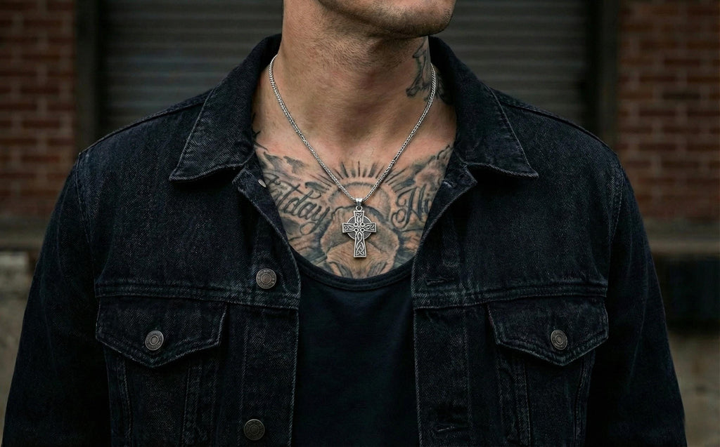 Antik Gümüş Hristiyan Haçı Kolye Ucu