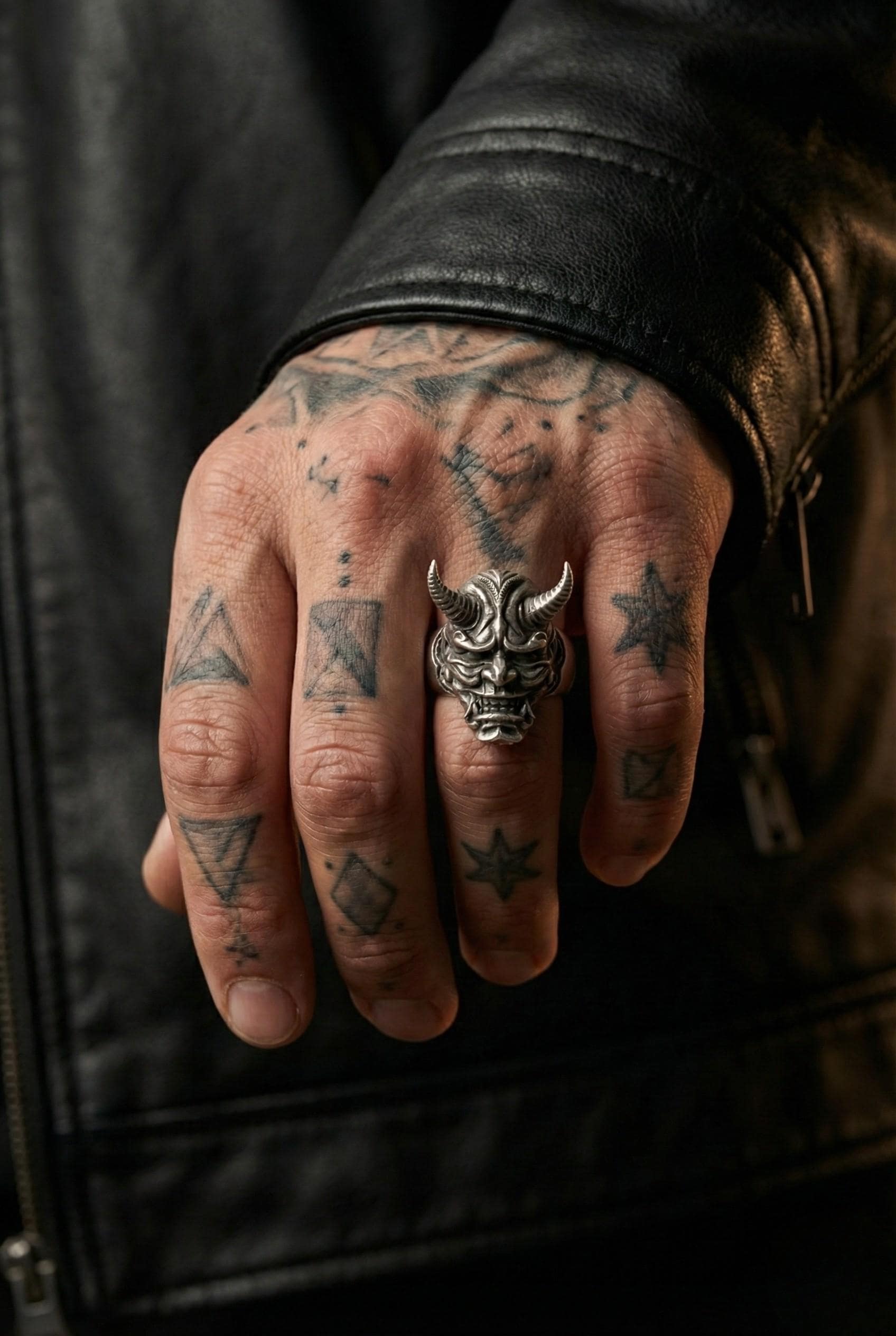 Oni Şeytan Yüzüğü – 925 Gümüş Japon Maskesi Takısı