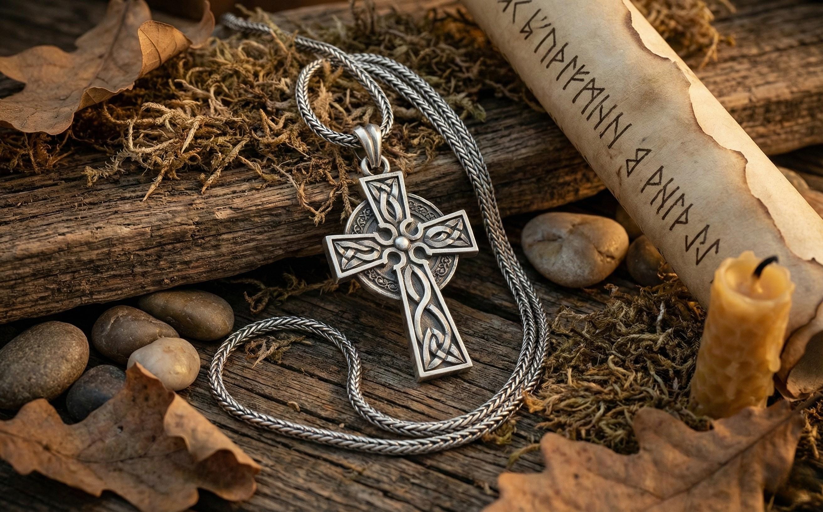 Antik Gümüş Hristiyan Haçı Kolye Ucu