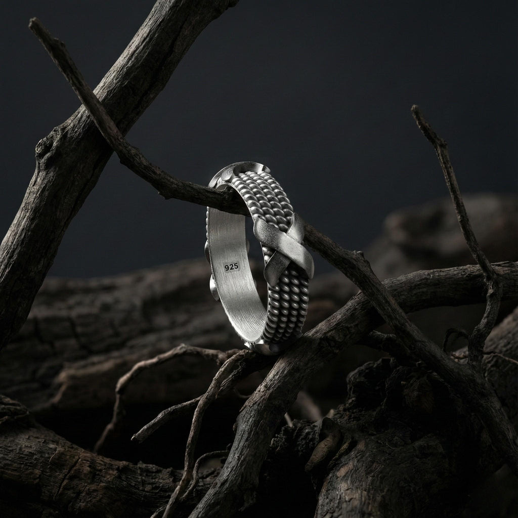 925 Ayar Gümüş Halat Yüzük – Erkekler ve Kadınlar için Alyans