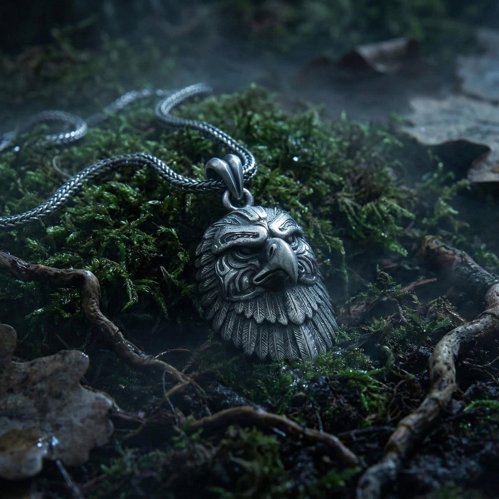 Gümüş Kartal Başlı Kolye Ucu