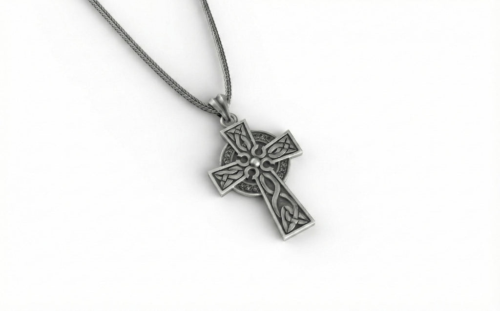 Antik Gümüş Hristiyan Haçı Kolye Ucu