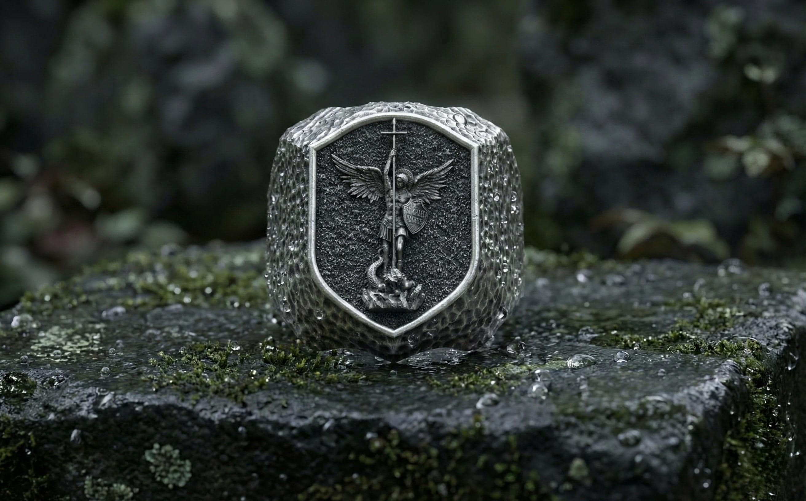 Aziz Mikail Mühür Yüzüğü – 925 Gümüş Dini Yüzük