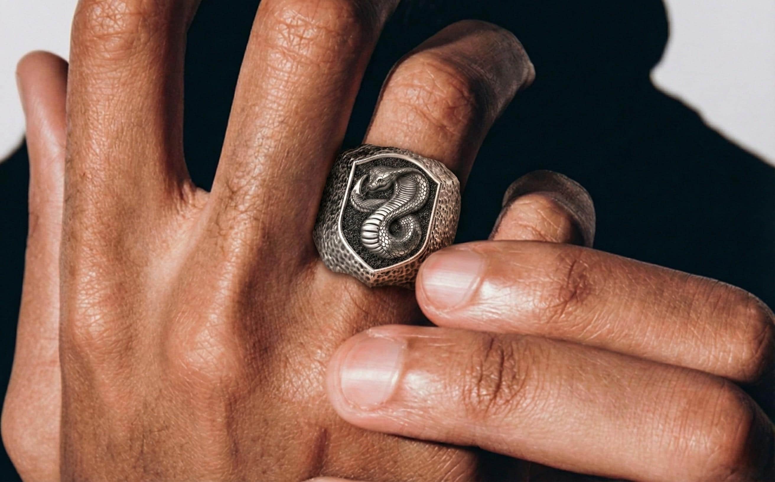 925 Gümüş Yılan Yüzüğü - Unisex Gümüş Hayvan Figürlü Yüzük