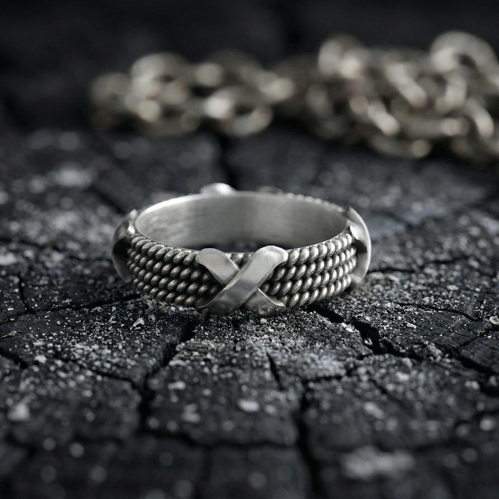 925 Ayar Gümüş Halat Yüzük – Erkekler ve Kadınlar için Alyans