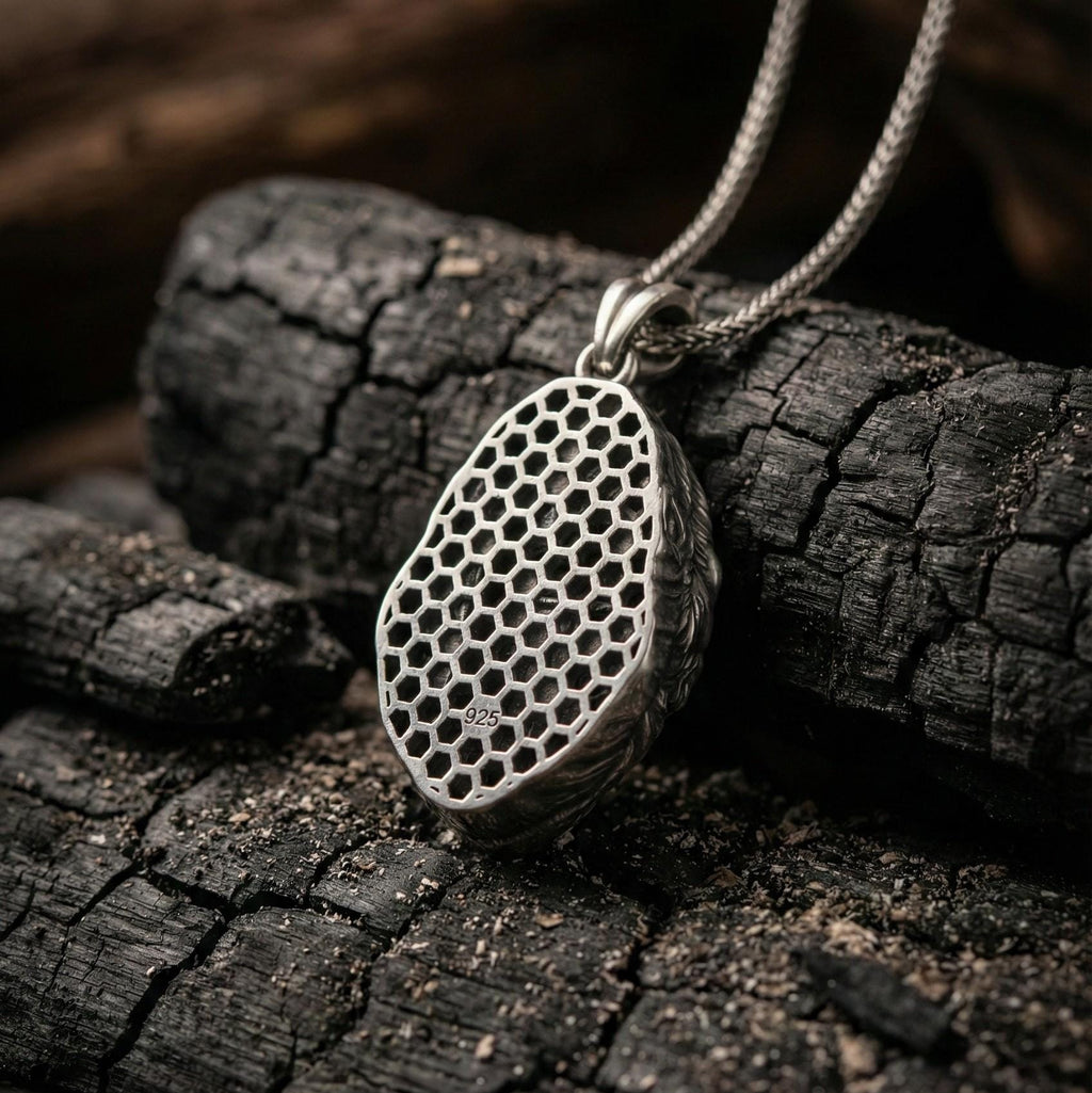 Oksitlenmiş Gümüş Goril Kafası Kolye