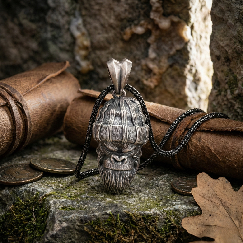 925 Ayar Gümüş Goril Kolye: El Yapımı Oksitli Erkek Kolyesi