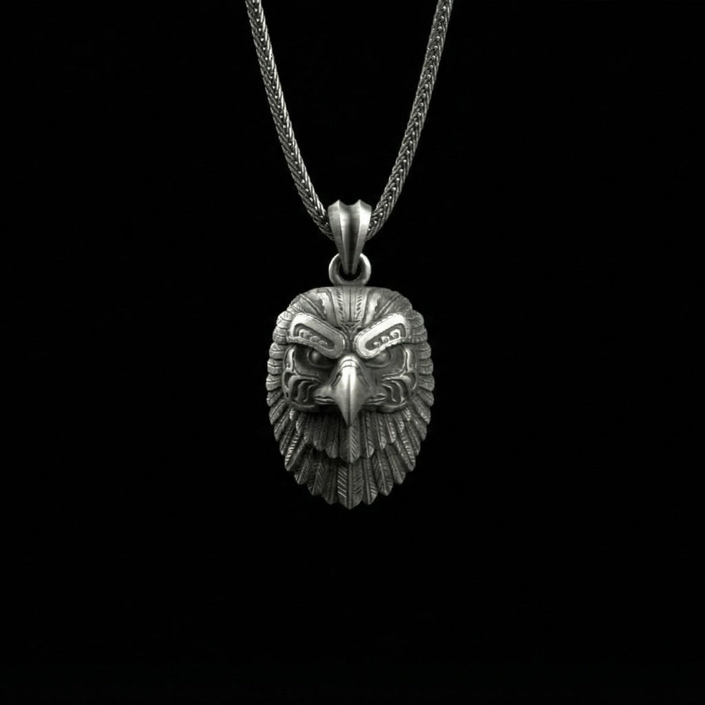 Gümüş Kartal Başlı Kolye Ucu