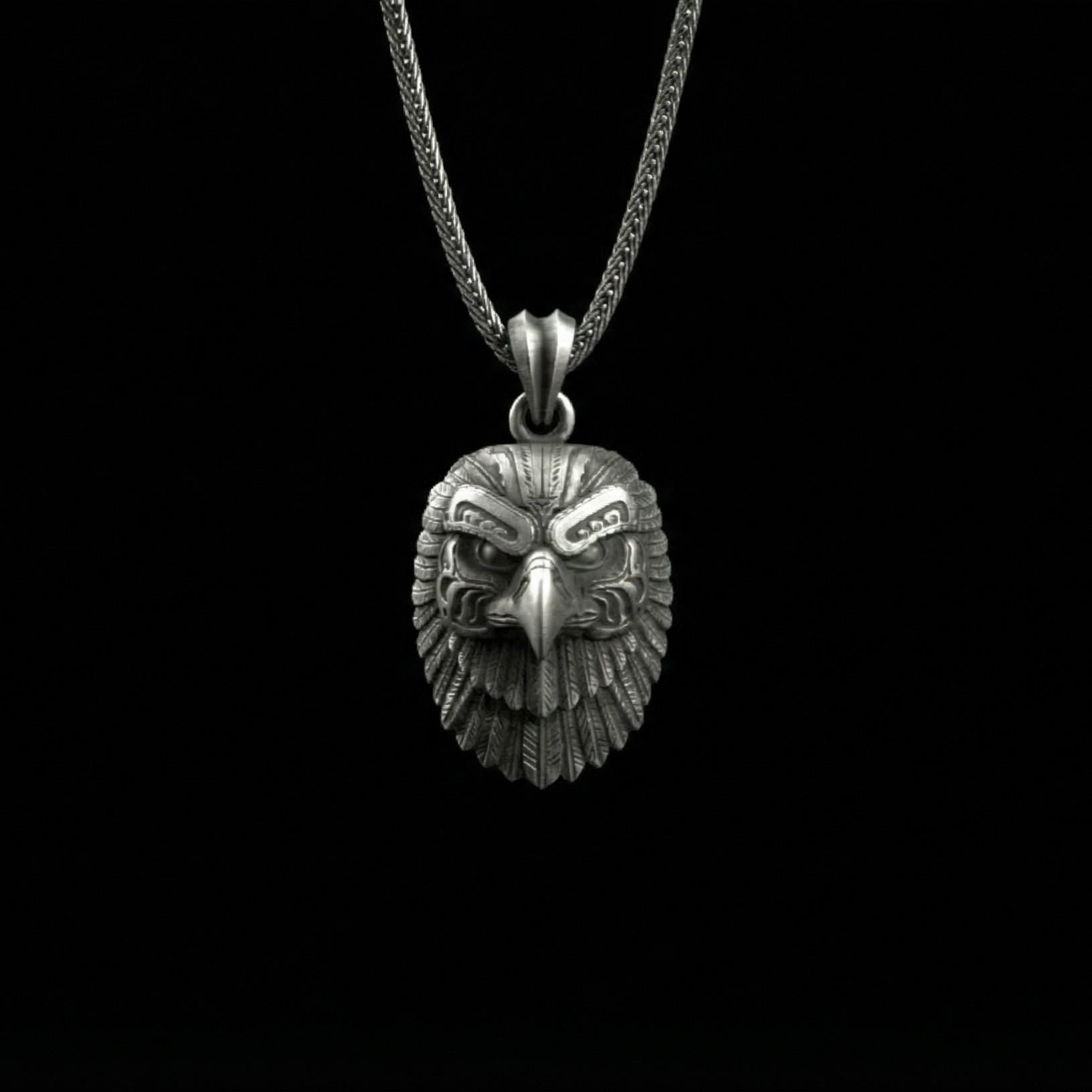 Gümüş Kartal Başlı Kolye Ucu