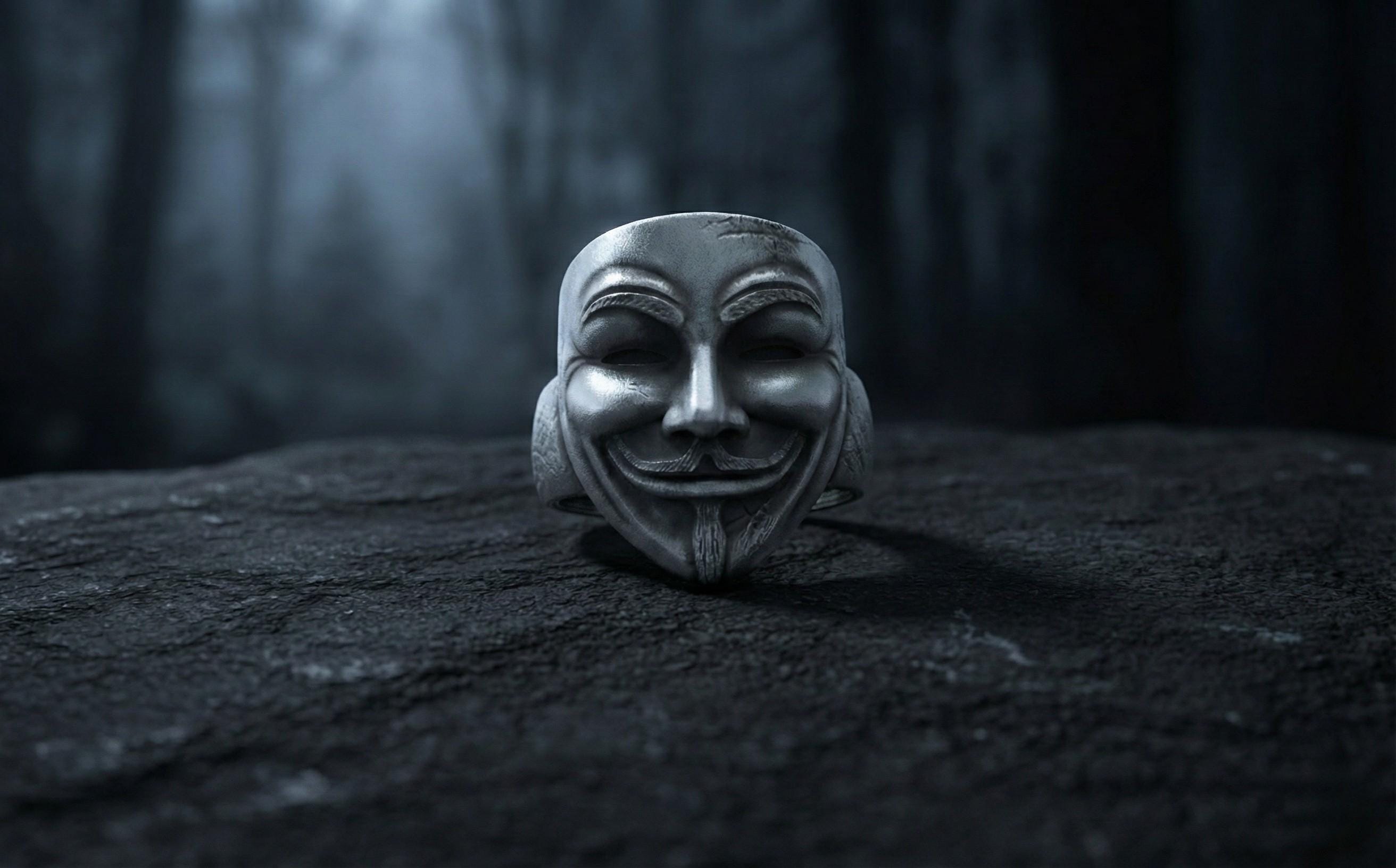 V for Vendetta Maskesi Yüzük – Gümüş Anonim Yüz Motifli Yüzük