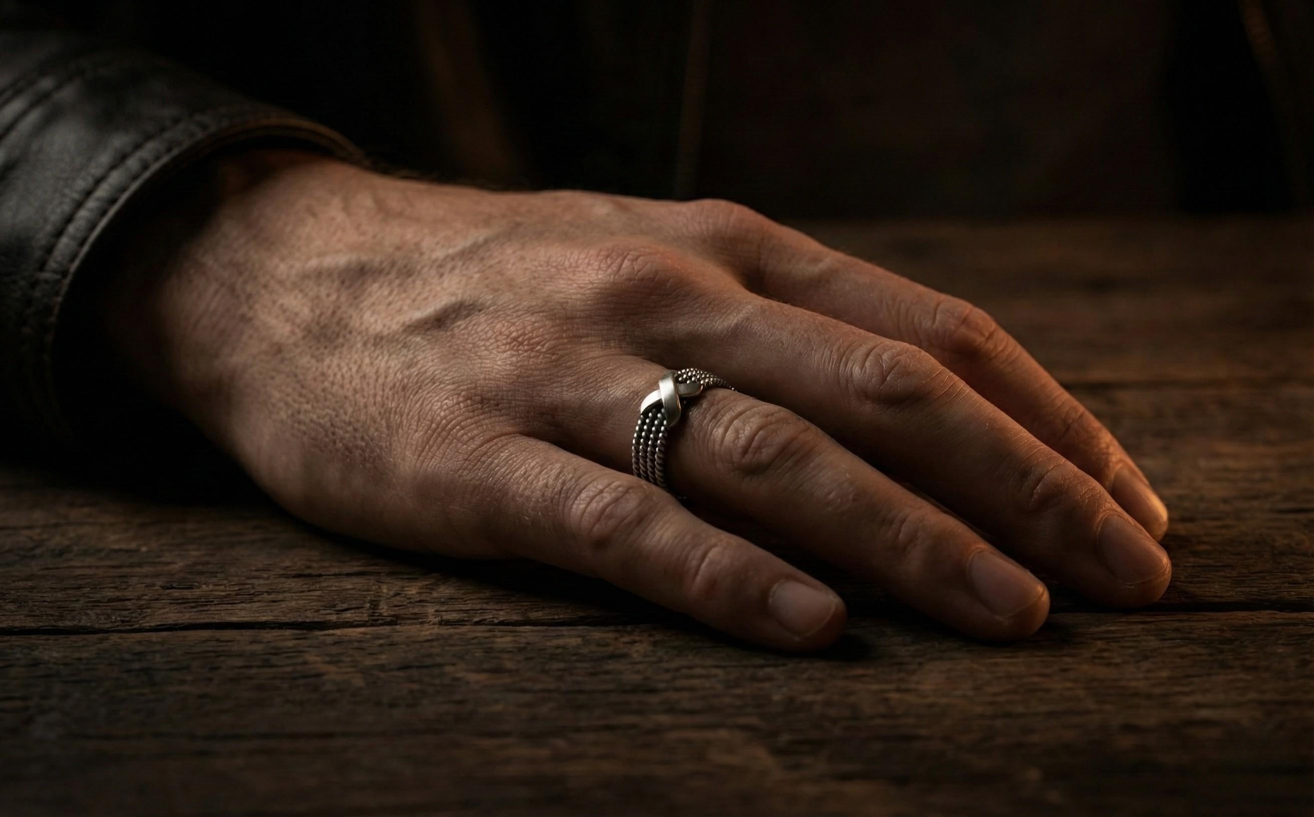 925 Ayar Gümüş Halat Yüzük – Erkekler ve Kadınlar için Alyans