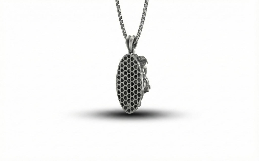 Gümüş Yılan Ve Kafatası Kolye Gotik Tak