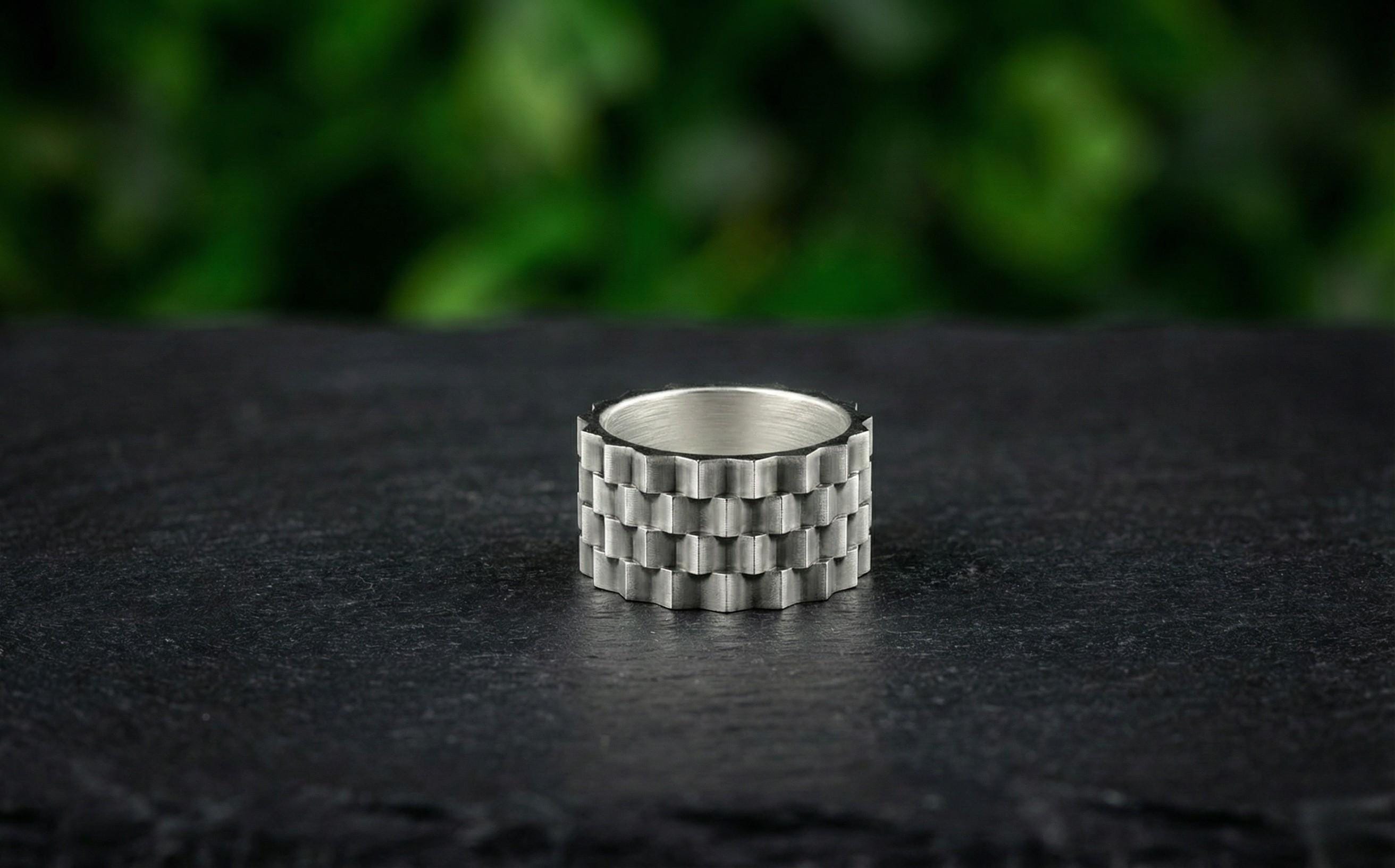 Gümüş Saat Kordonu Şeklinde Yüzük