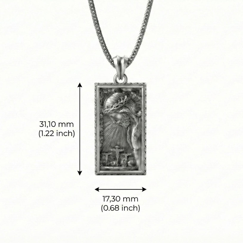 İsa Mesih Kolye Ucu, Oksitlenmiş Gümüş, Dini Takı