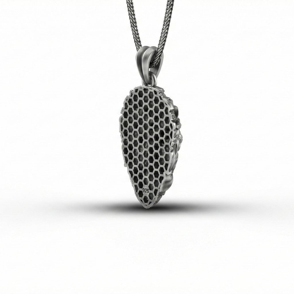 Aslan Başı Takan Avcı Kolye Ucu, Oksitlenmiş Gümüş Takı