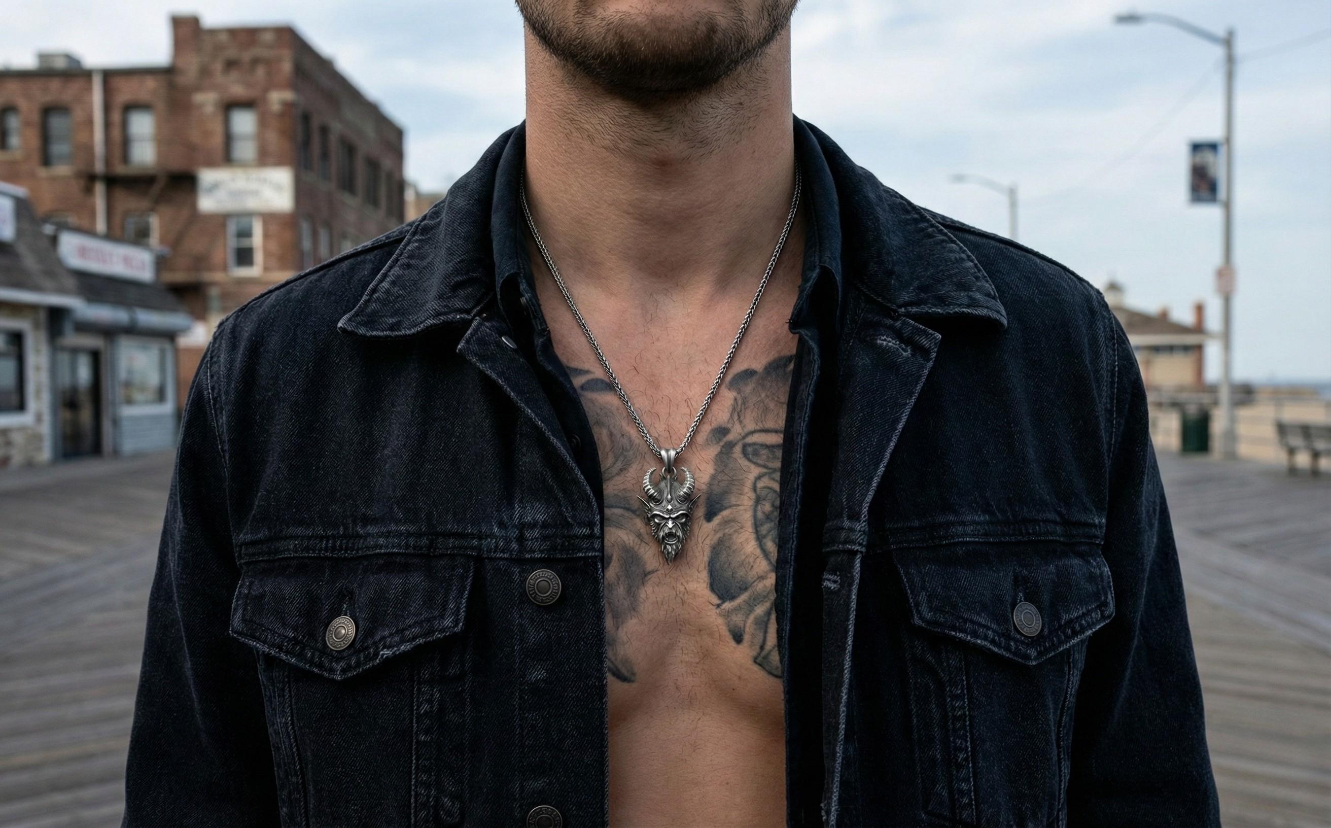 Boynuzlu Viking Kolye Ucu Gümüş İskandinav Savaşçı Takısı