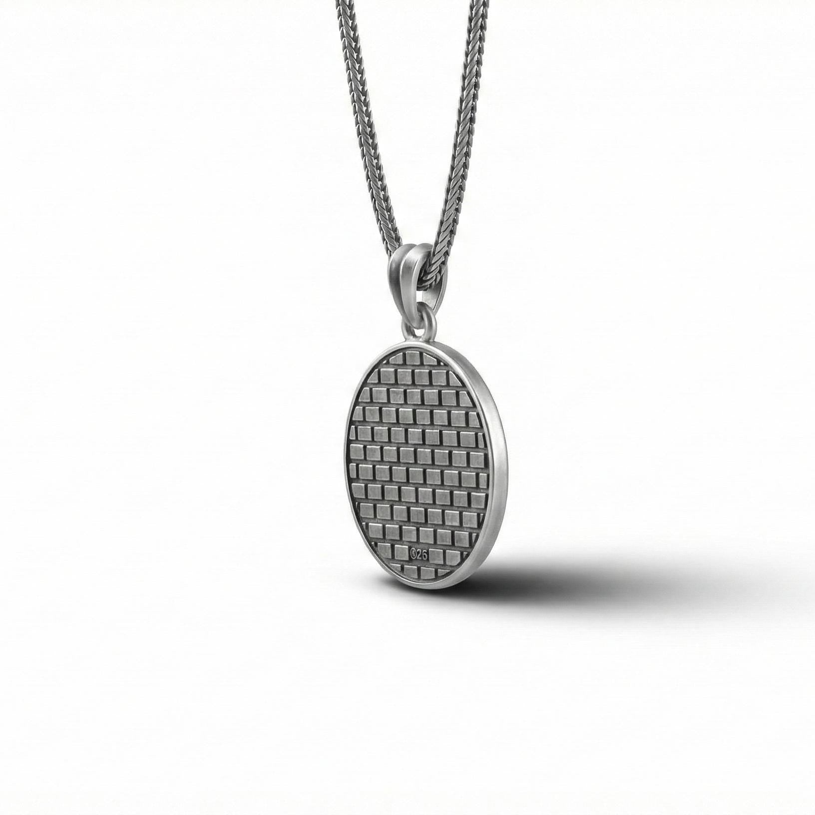 Lakshmi Ganesh Saraswati Kolyesi Oksitlenmiş Gümüş Hindu Takısı