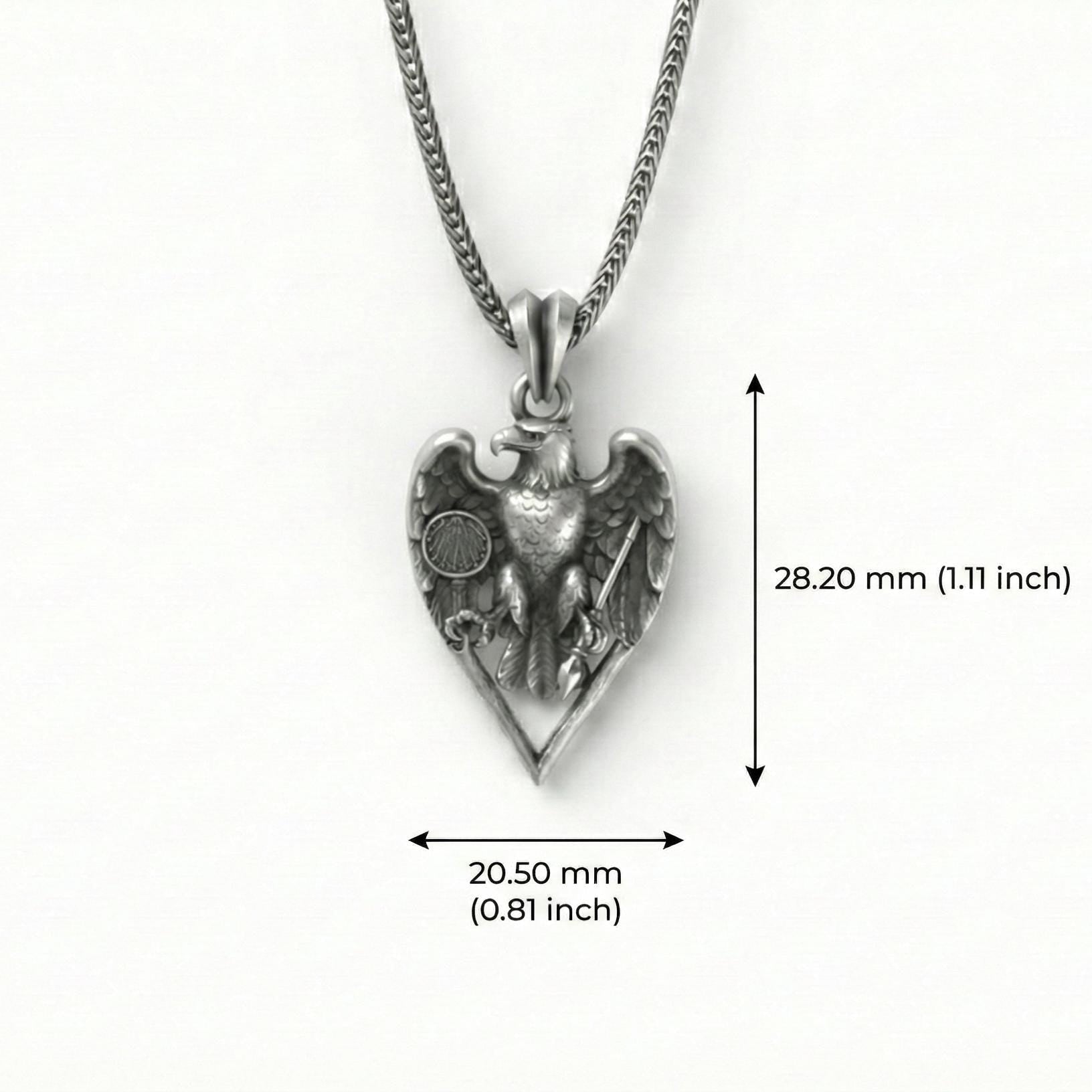 Kartal Figürlü Gümüş Kolye