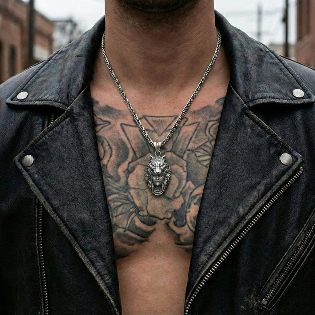 Ulfhednar Kurt Savaşçısı Kolye Ucu Oksitlenmiş Gümüş İskandinav Temalı Kolye