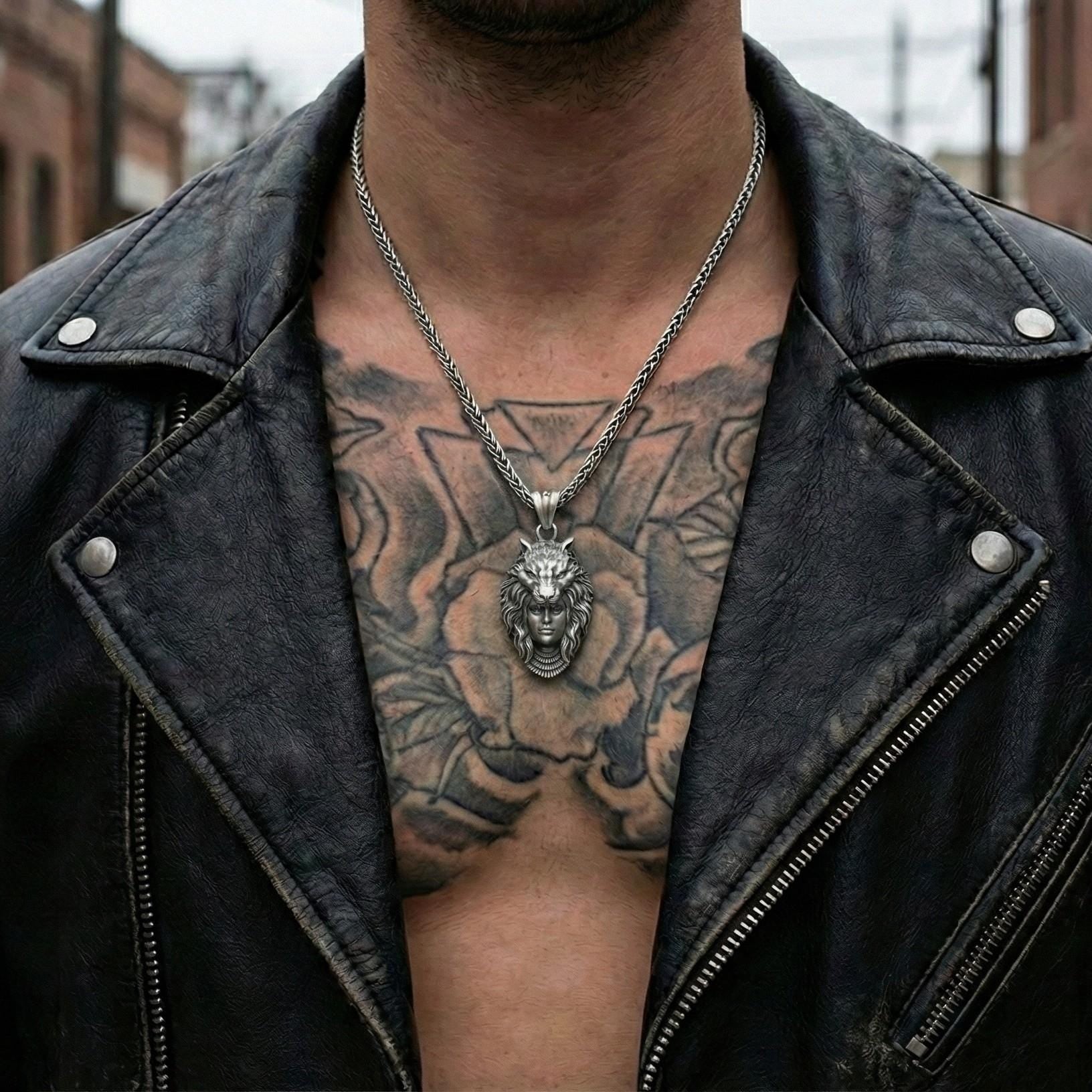 Ulfhednar Kurt Savaşçısı Kolye Ucu Oksitlenmiş Gümüş İskandinav Temalı Kolye