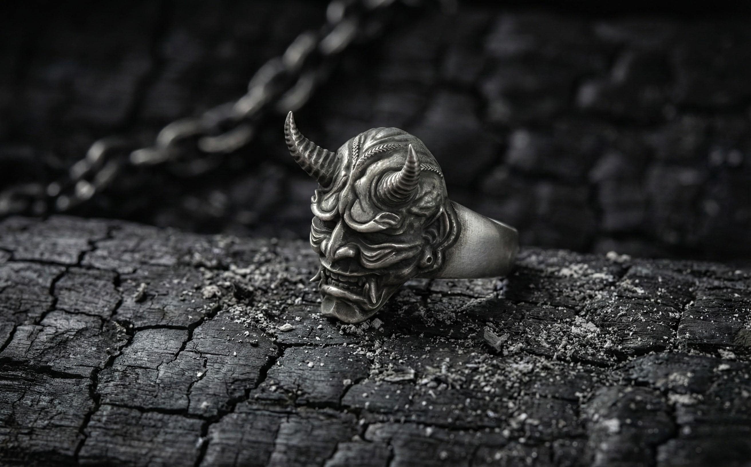 Oni Şeytan Yüzüğü – 925 Gümüş Japon Maskesi Takısı