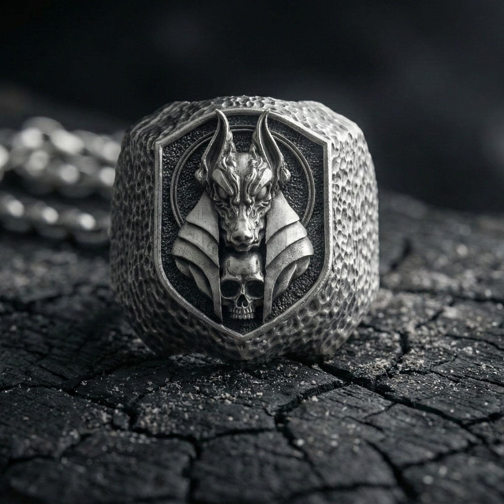 Anubis Yüzüğü – Gümüş Mısır Ölüm Tanrısı Takısı