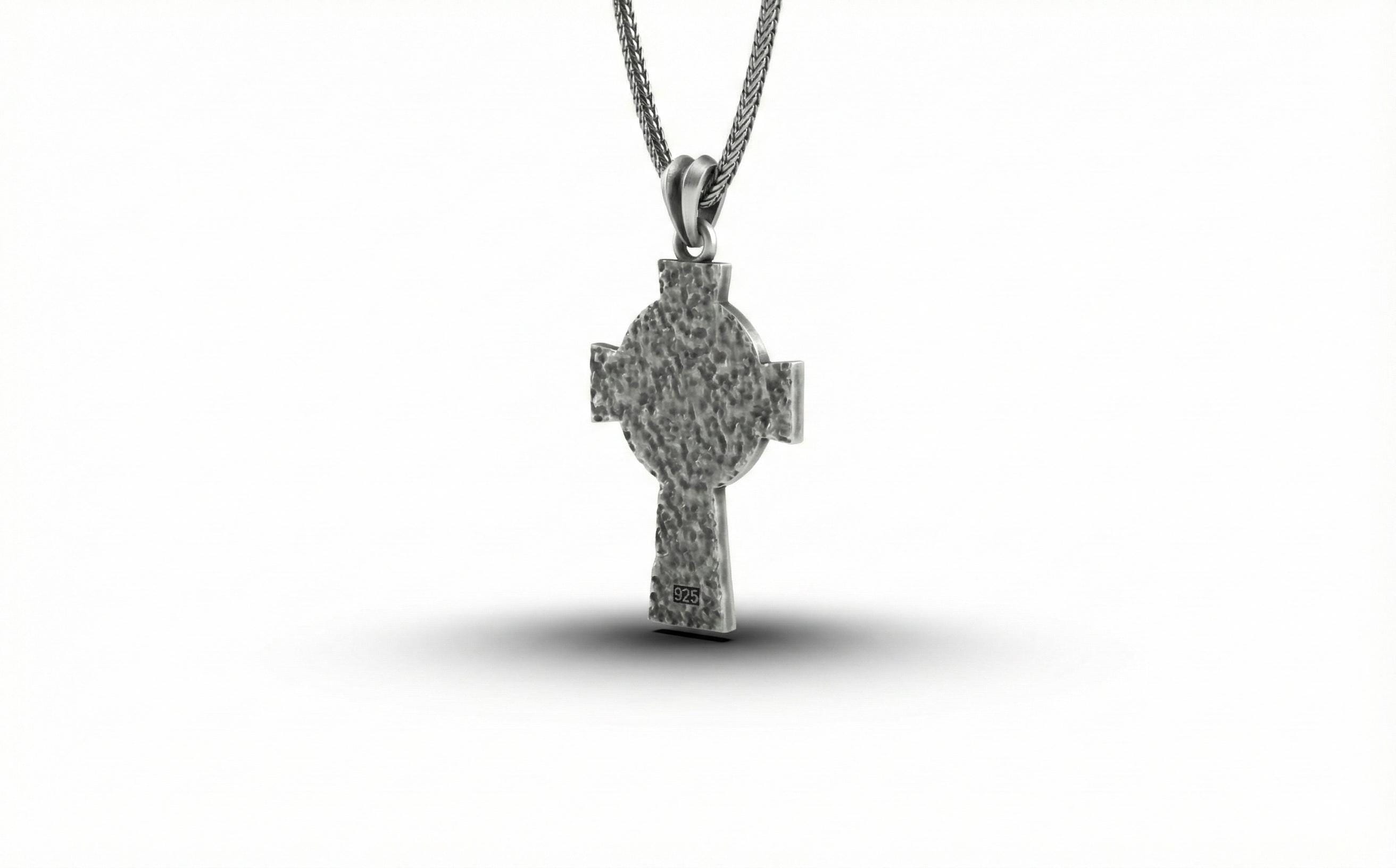 Antik Gümüş Hristiyan Haçı Kolye Ucu