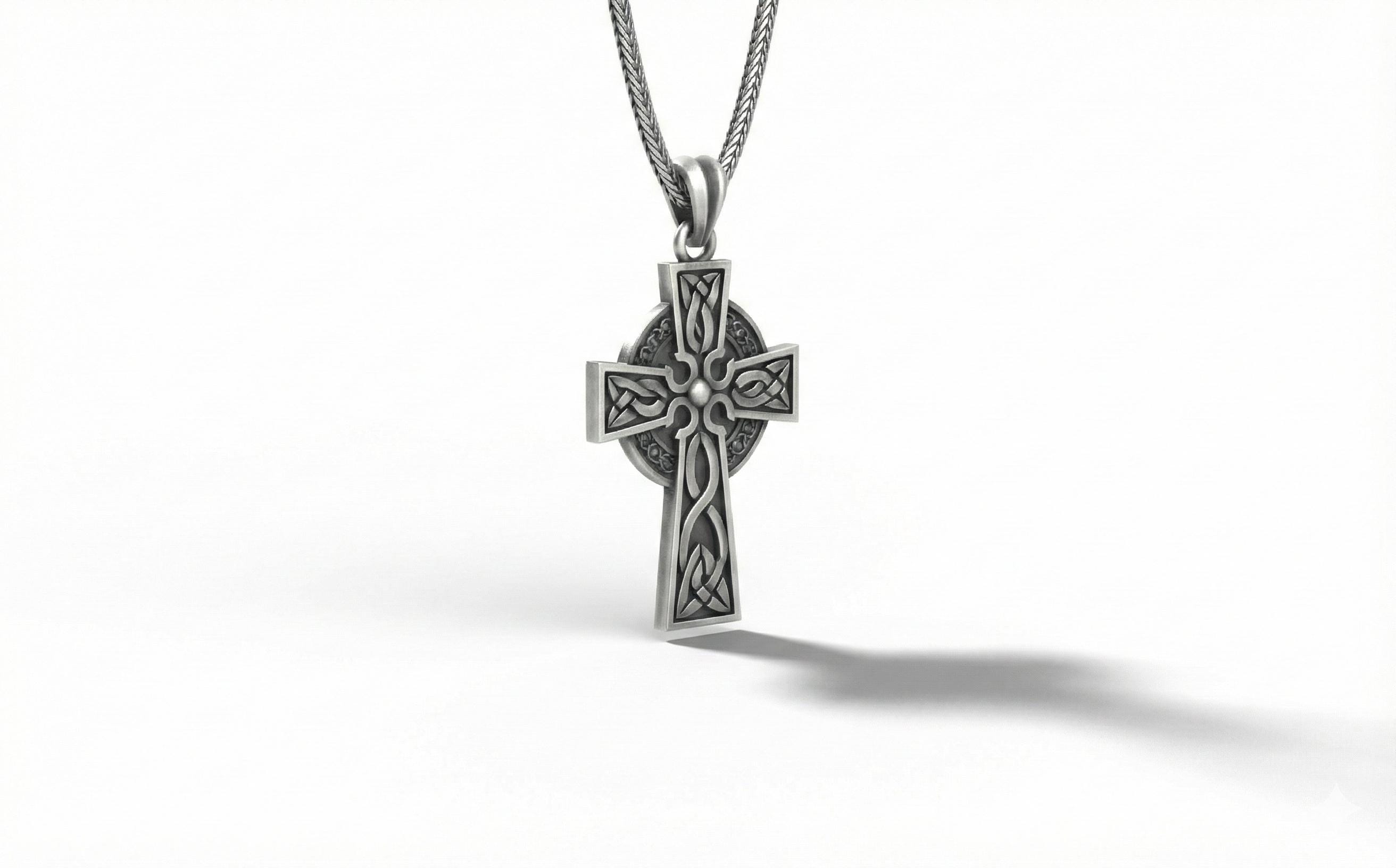 Antik Gümüş Hristiyan Haçı Kolye Ucu