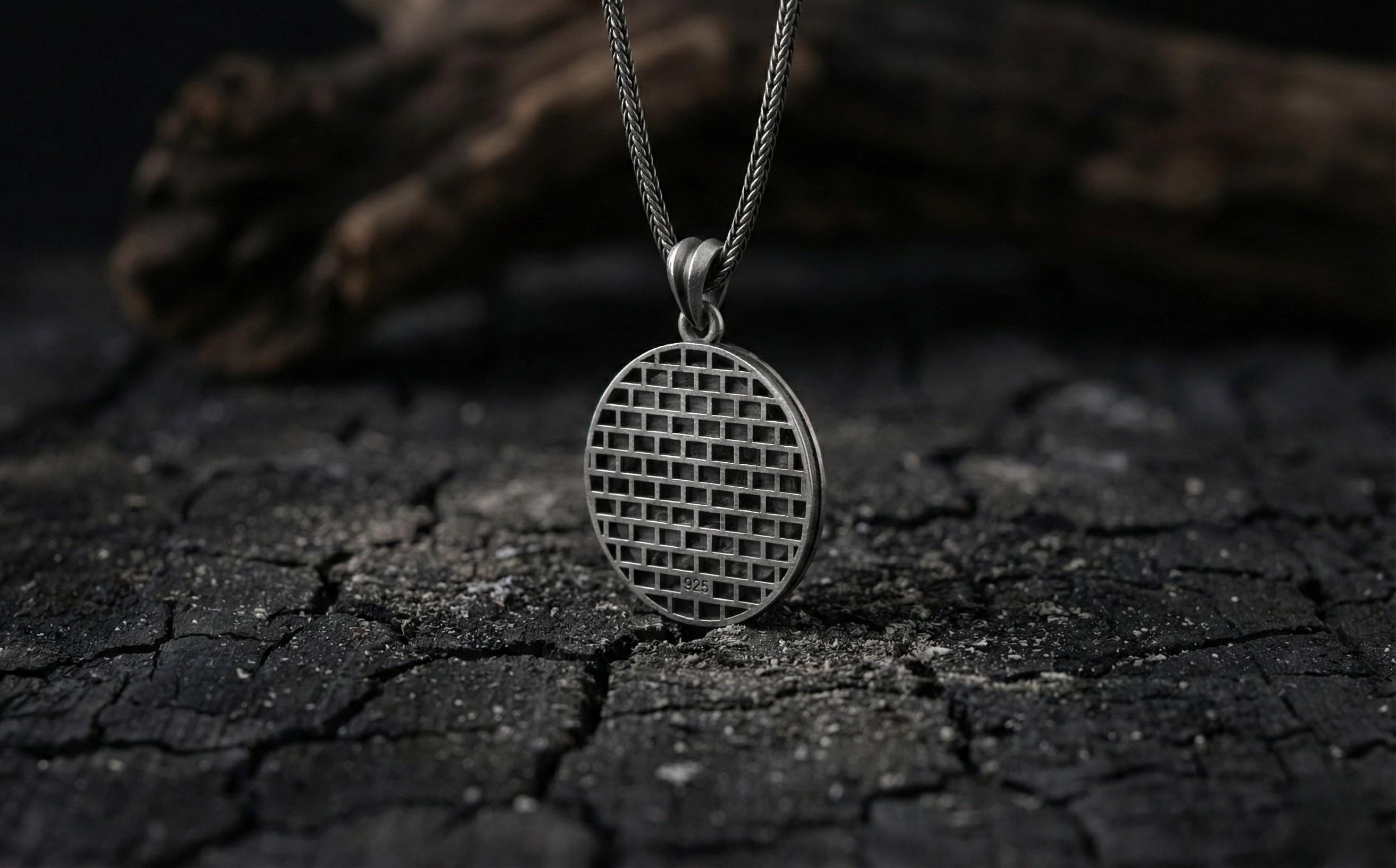 Antik Gümüş Anubis Ankh Horus'un Gözü Kolye Mısır Titolojisi Takı