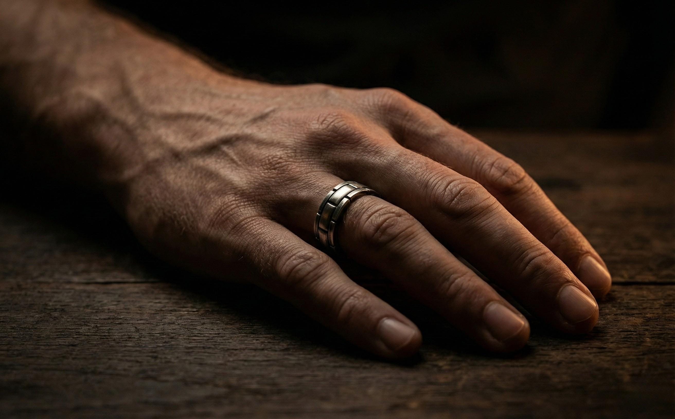 Saat Kordon Stili Gümüş Yüzük – Unisex 925 Ayar Oksitlenmiş Yüzük