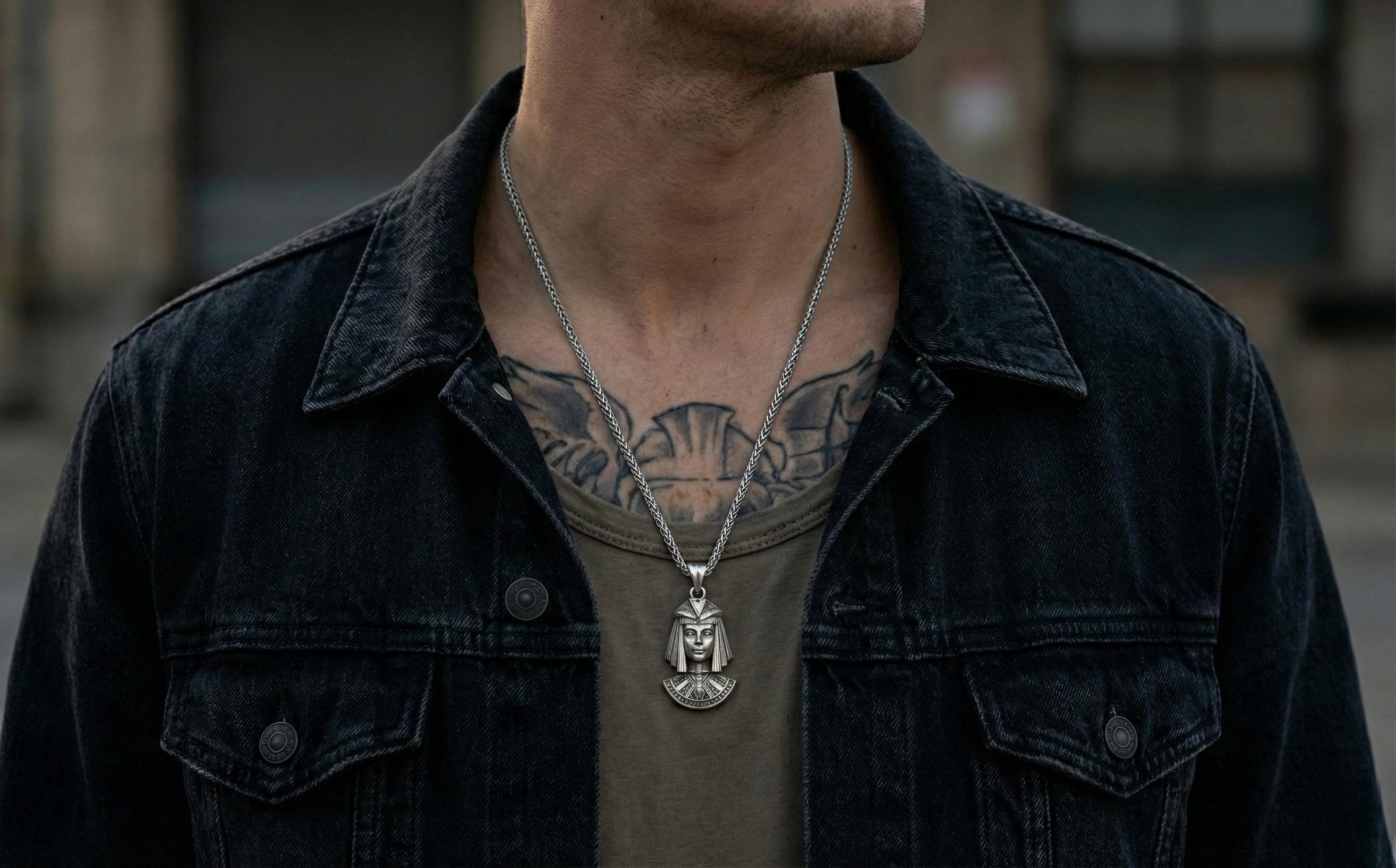 Kleopatra Kolye Gümüş Antik Mısır Kraliçesi Takısı