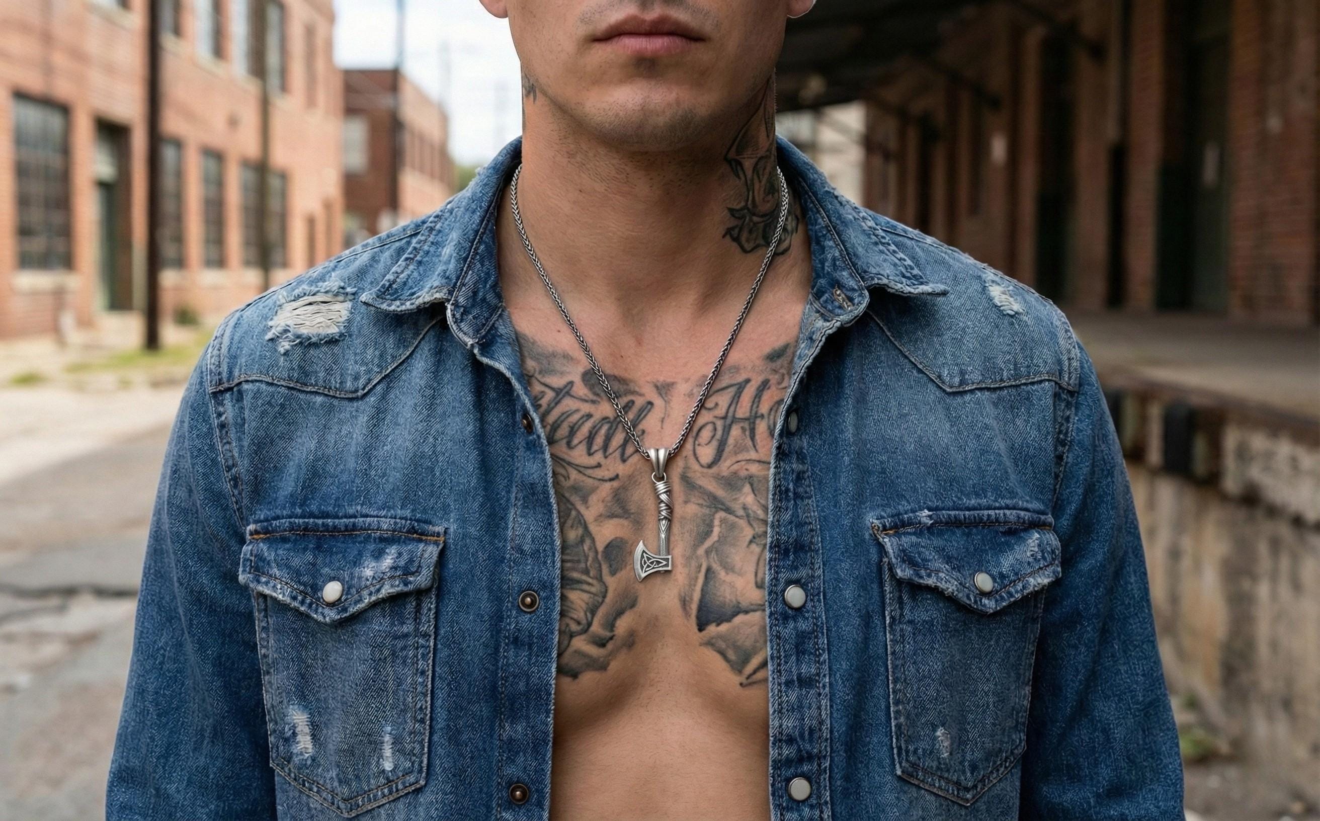 Viking Baltası Kolye Ucu Antik Gümüş İskandinav Takısı