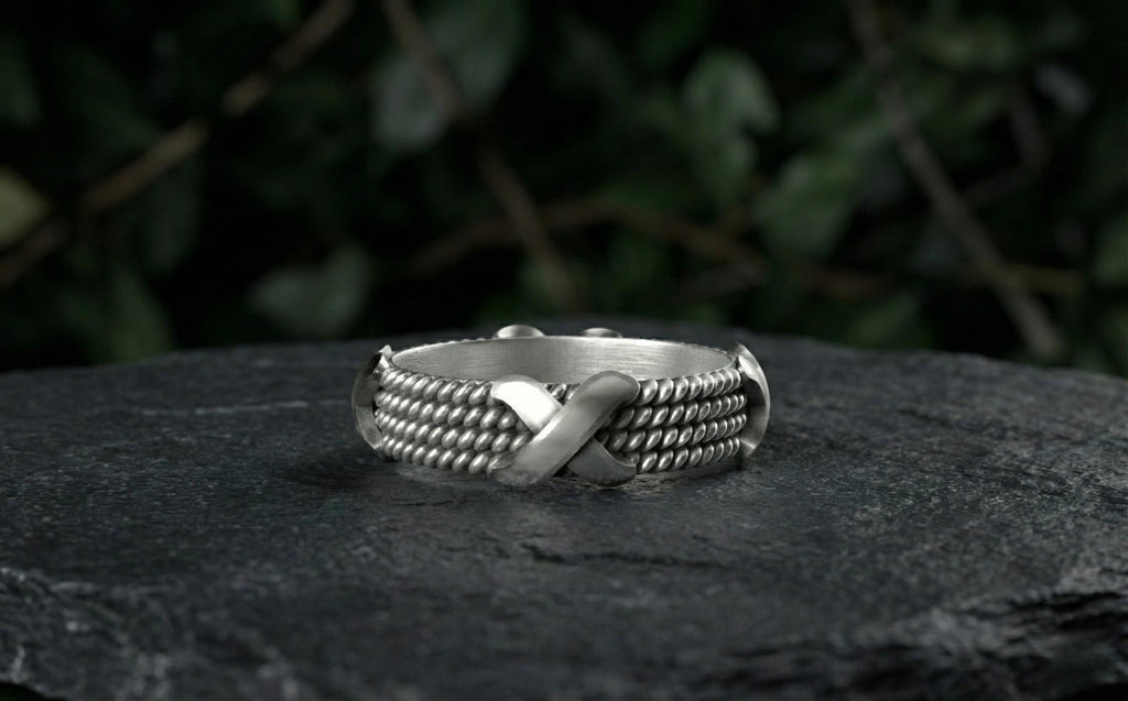 925 Ayar Gümüş Halat Yüzük – Erkekler ve Kadınlar için Alyans