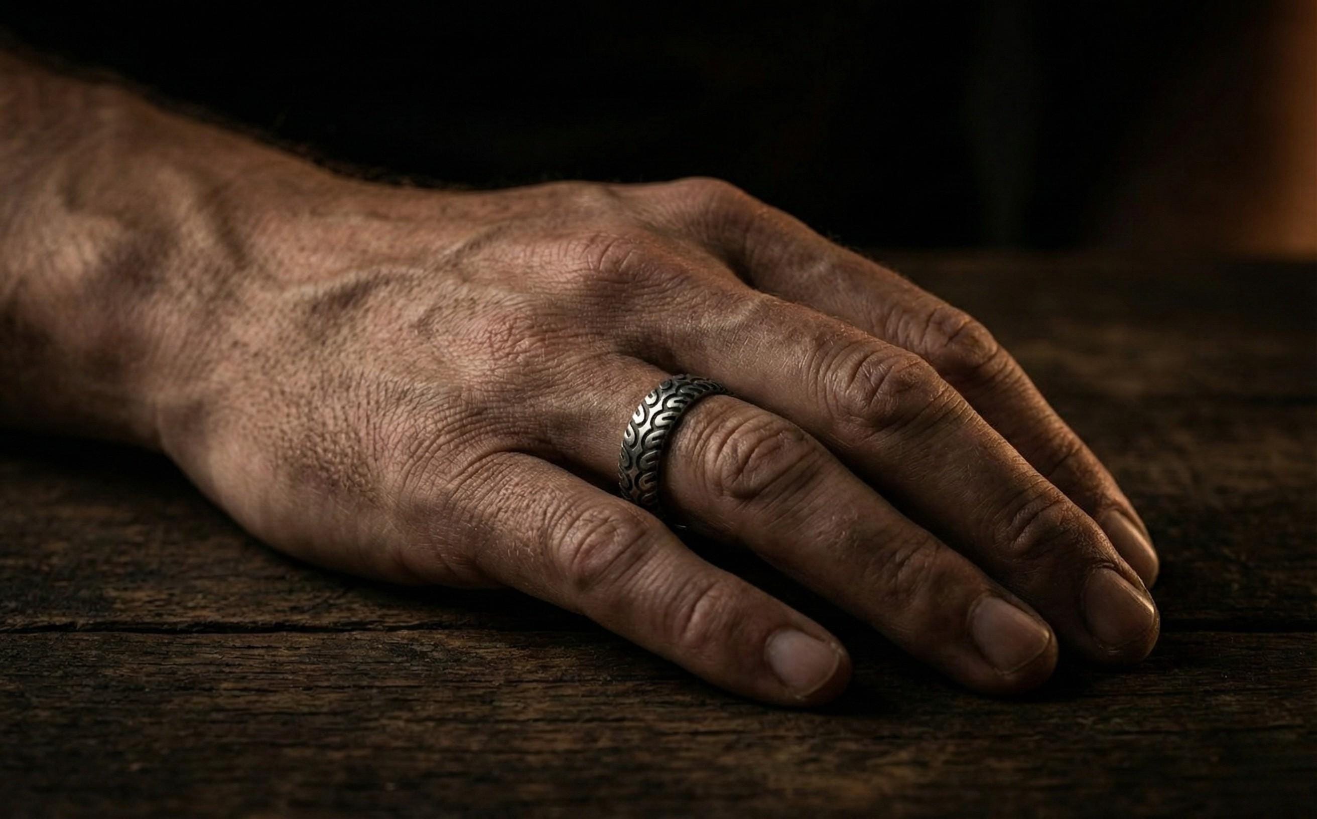 925 Ayar Gümüş Arazi Lastiği Desenli Unisex Yüzük