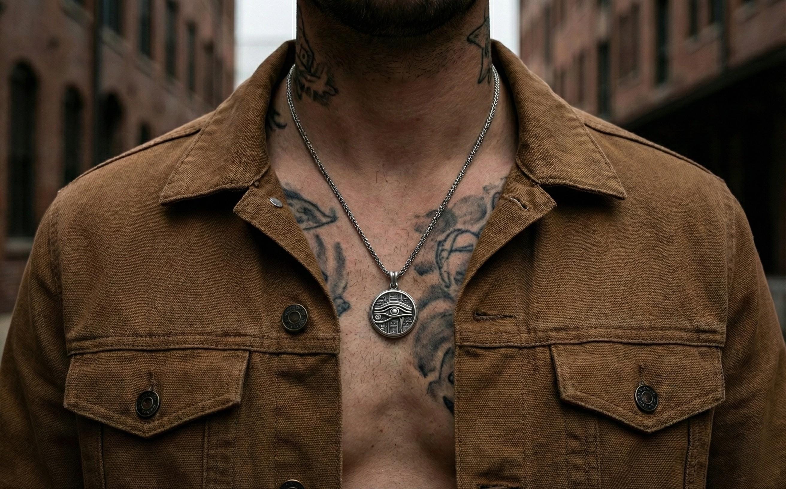 Horus'un Gözü Gümüş Kolye Antik Mısır Mitolojisi Takısı