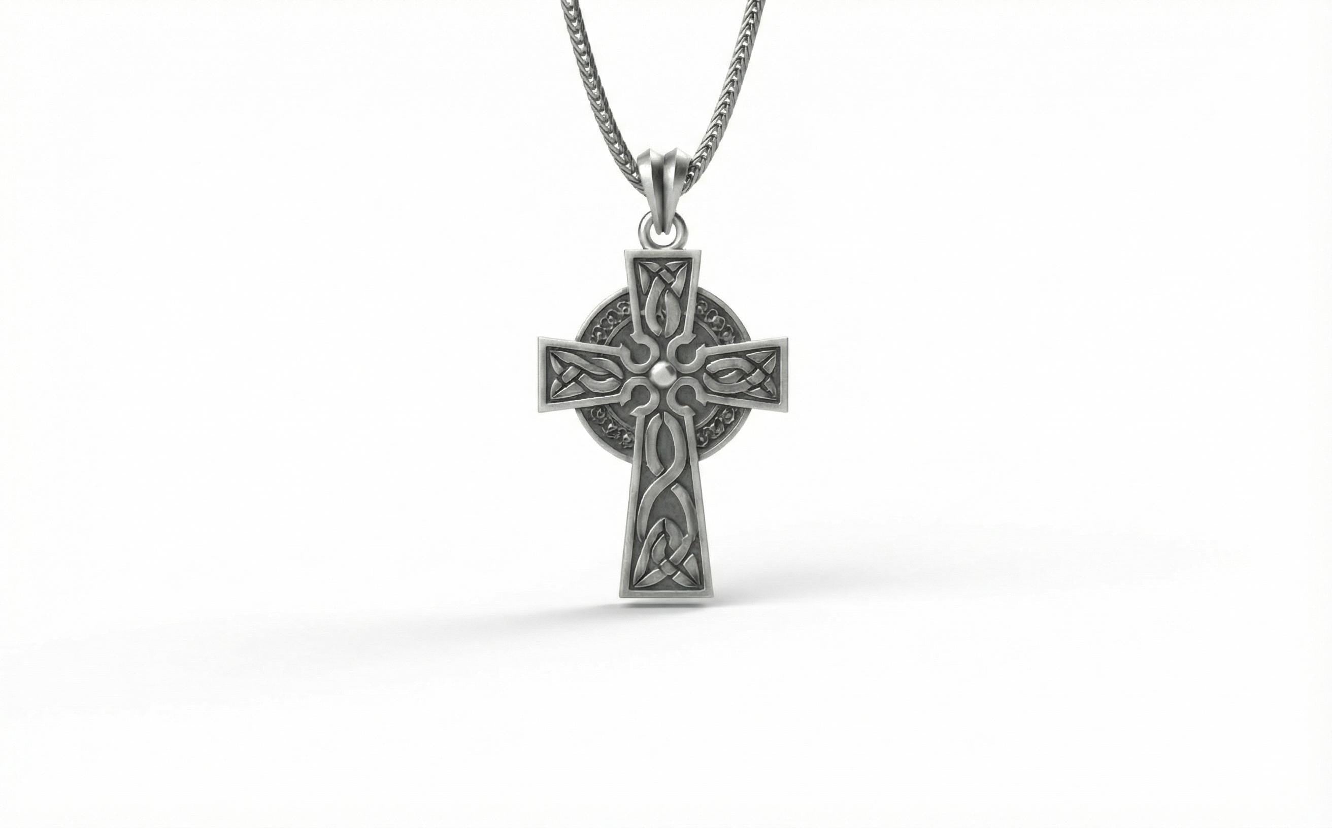 Antik Gümüş Hristiyan Haçı Kolye Ucu