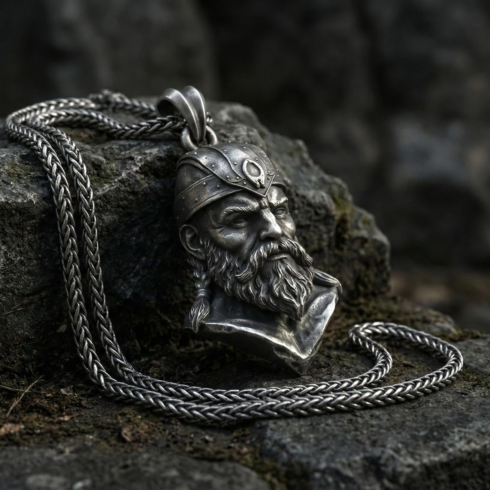 Viking Savaşçısı Kolye Ucu Gümüş İskandinav Mitolojisi Takısı