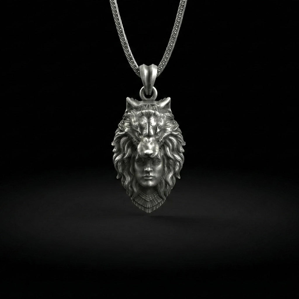 Ulfhednar Kurt Savaşçısı Kolye Ucu Oksitlenmiş Gümüş İskandinav Temalı Kolye