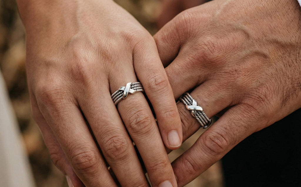 925 Ayar Gümüş Halat Yüzük – Erkekler ve Kadınlar için Alyans