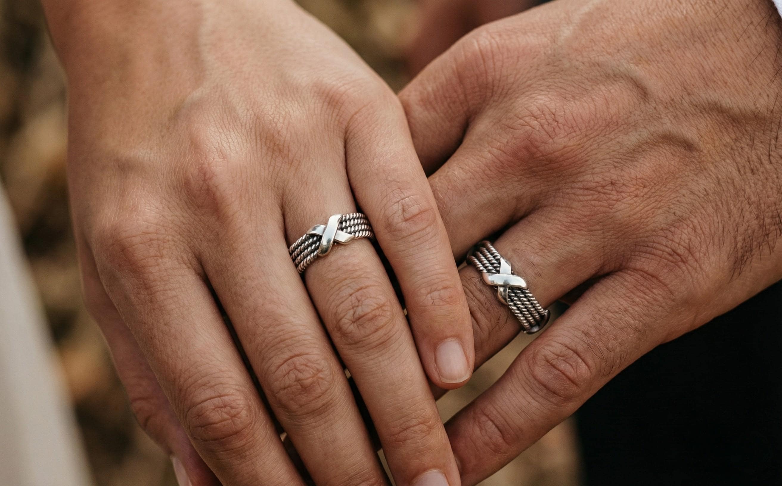 925 Ayar Gümüş Halat Yüzük – Erkekler ve Kadınlar için Alyans