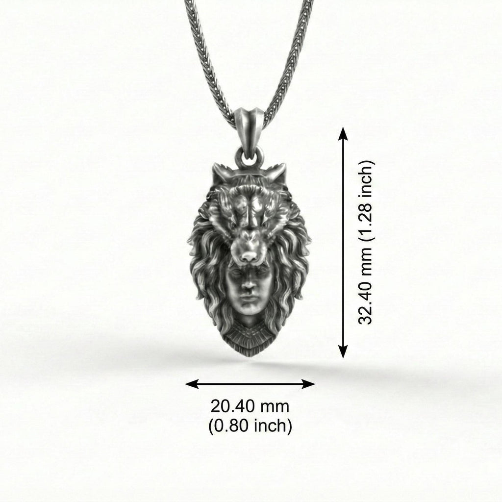 Ulfhednar Kurt Savaşçısı Kolye Ucu Oksitlenmiş Gümüş İskandinav Temalı Kolye