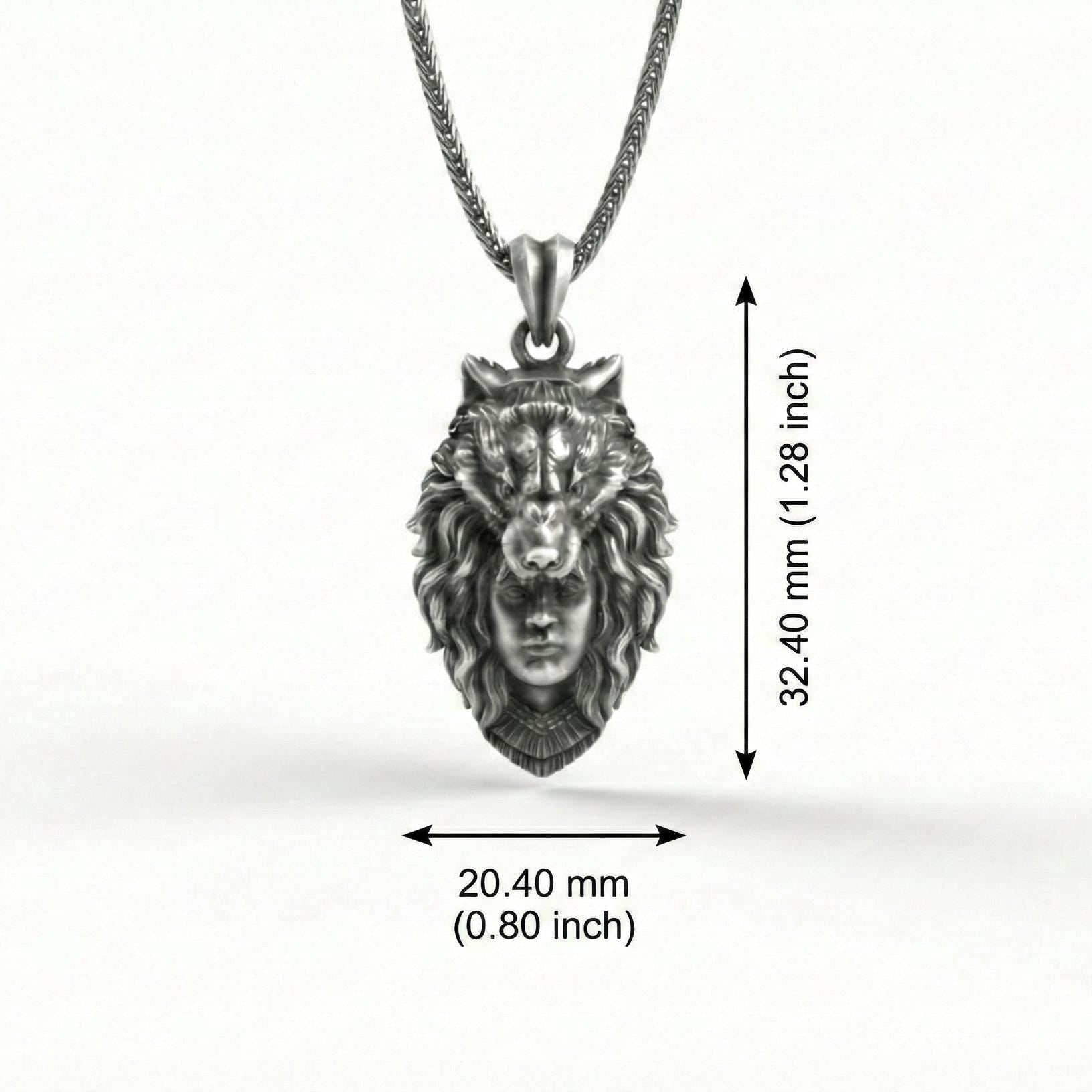 Ulfhednar Kurt Savaşçısı Kolye Ucu Oksitlenmiş Gümüş İskandinav Temalı Kolye