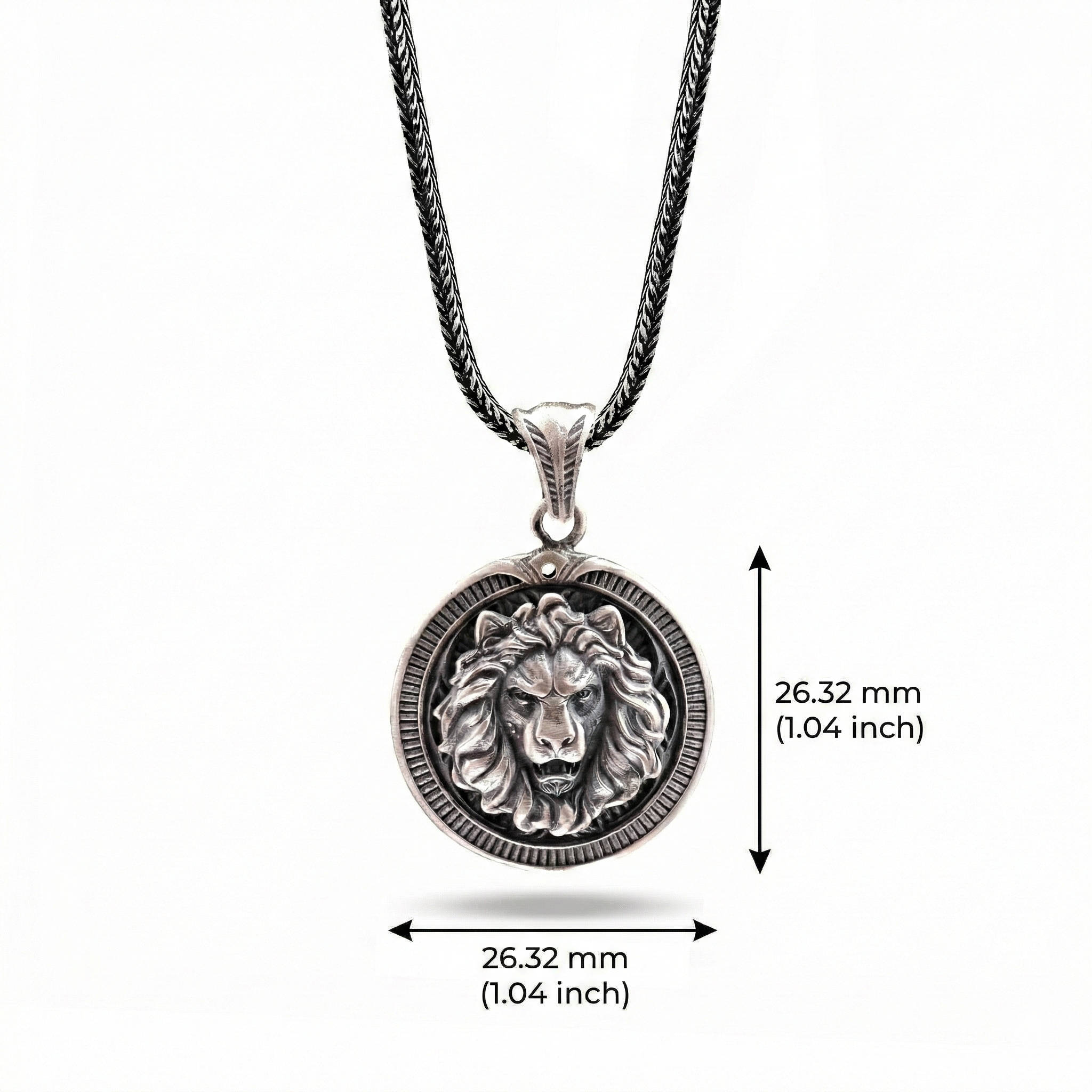 Aslan Kolye: Oksitli 925 Ayar Gümüş - Gotik Erkek Takısı